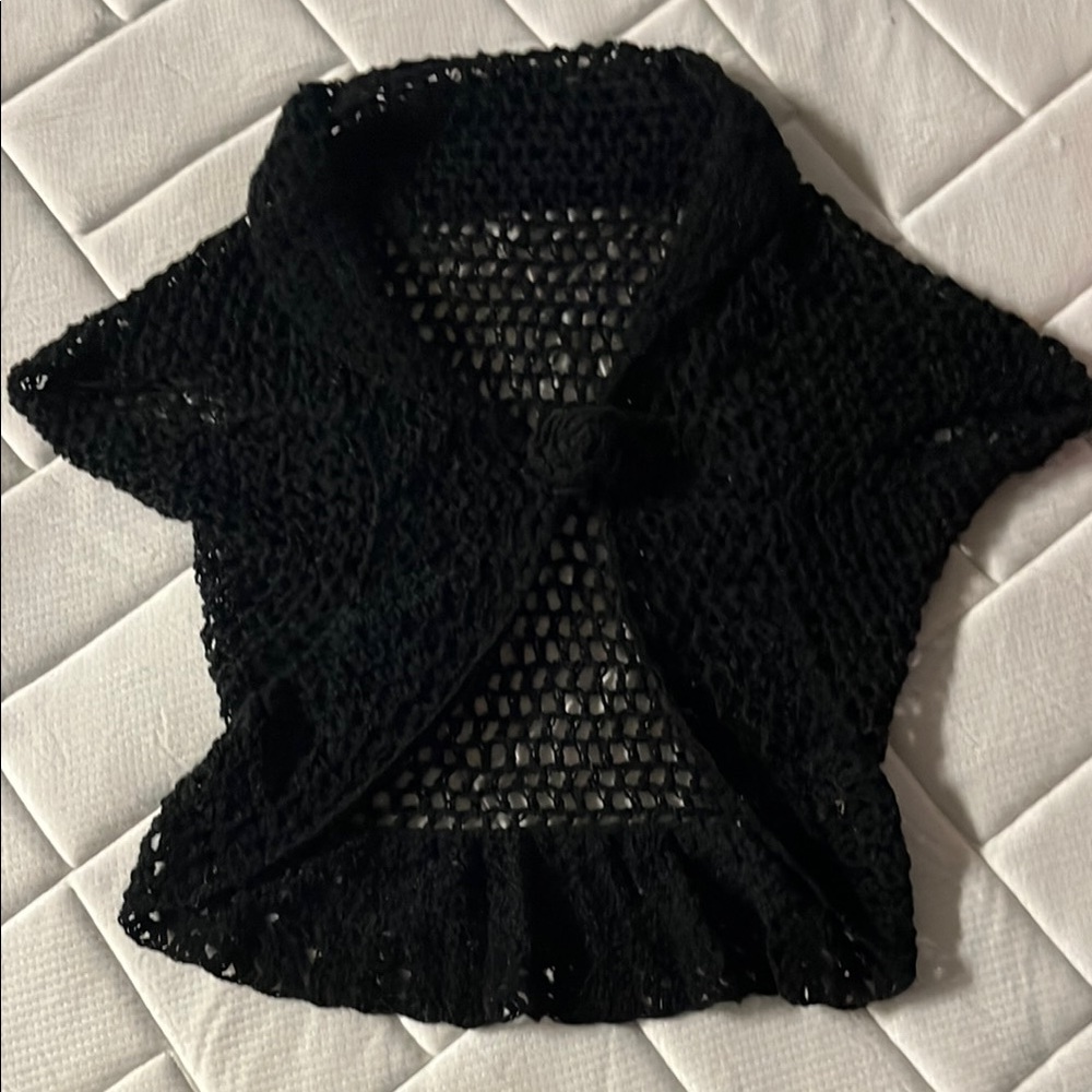 Elegant Black crochet Sweater